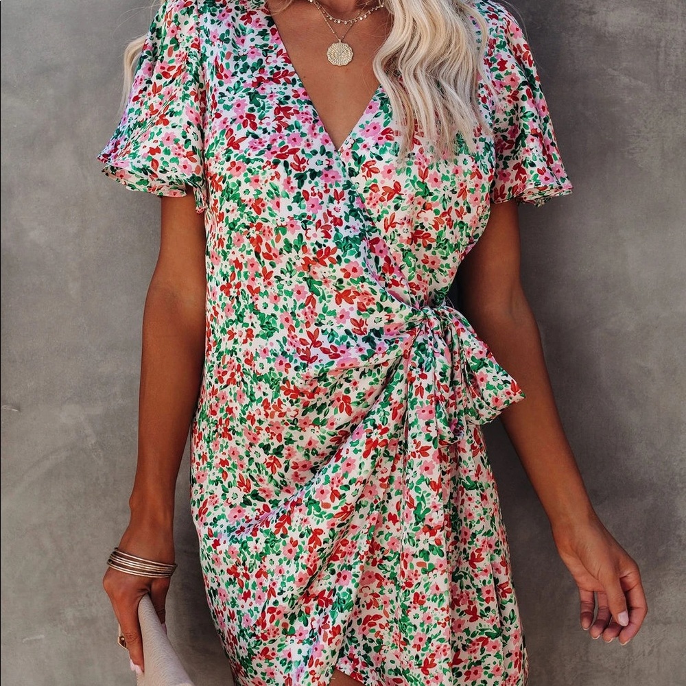 Vici wrap dress- silk, like new